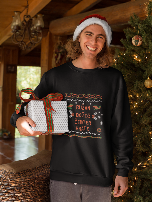 Premium  Sweatshirt "Ružan božić čemper, brate"