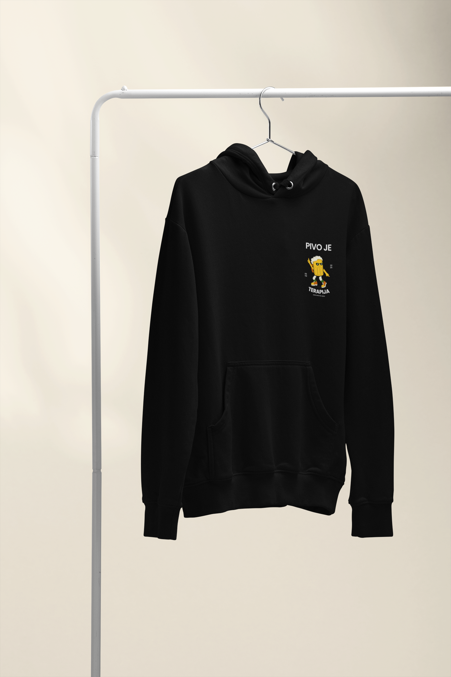 Premium Hoodie „Pivo je terapija“ – Balkan Hoodie für Bierliebhaber 🍺