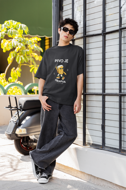 Pivo je terapija –  Balkan Oversize Shirt 🍺