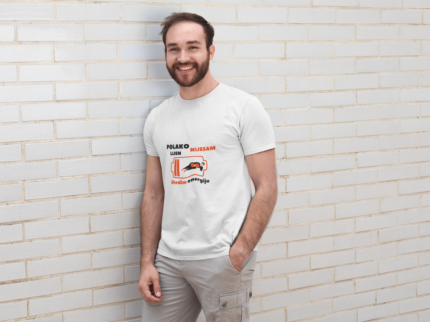 T-Shirt "Polako, nijesam lijen, štedim energiju" Montenegro Edition 🇲🇪
